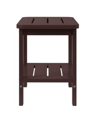 2-Tier Outdoor HDPE Modern Adirondack Square Patio Side Table
