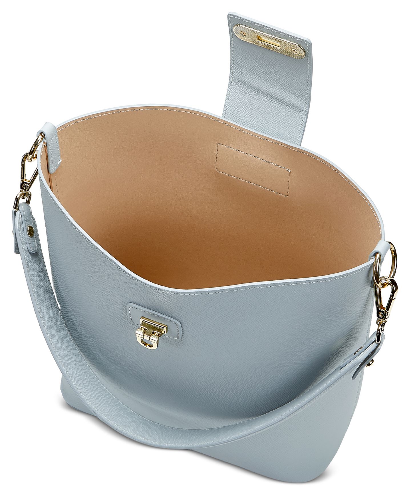 Женская сумка GiGi New York Isabel French Calfskin Leather Bucket, цвет: Светлый синий — фото 3
