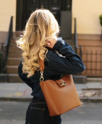 Isabel French Calfskin Leather Bucket Bag