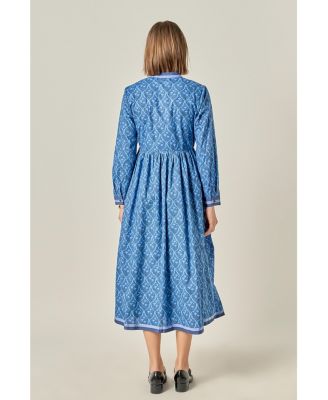 Women's Stripe Trim Maxi Dress