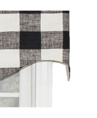 Grande Check Regal Style 3" Rod Pocket Valance 50" x 17" Black