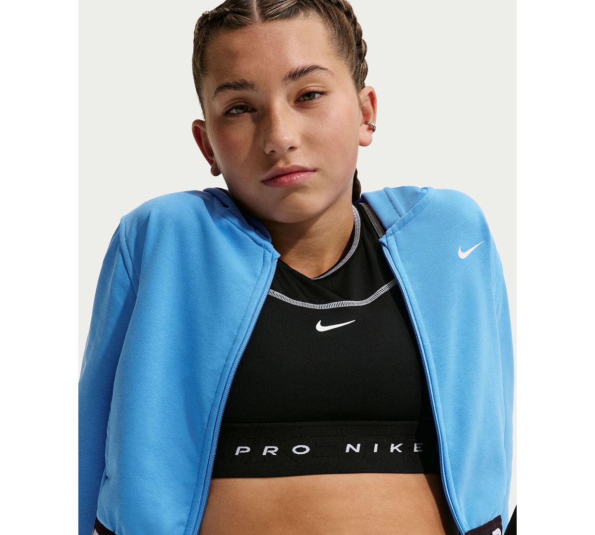 Nike Big Girls Pro Fleece Dri-fit Full-Zip Hoodie