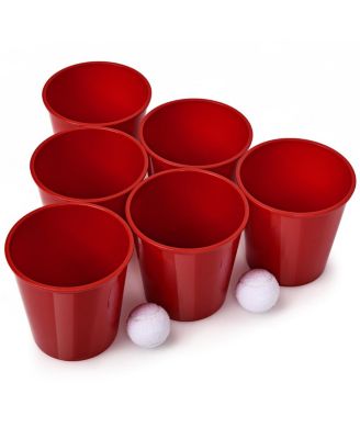 - Giant Yard Pong Game Set with Buckets, Balls & Carry Bag