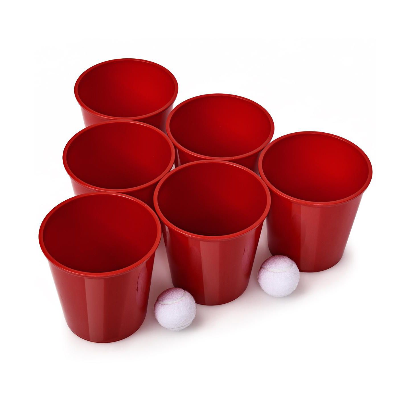 Детские игрушки SUGIFT Giant Yard Pong Game Portable Set with 12 Buckets, 2 Balls, Ages 6+, цвет: Красный — фото 4