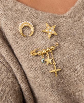 Gold Plated Celestial Brooch Set