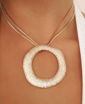 Open Circle Pave Necklace