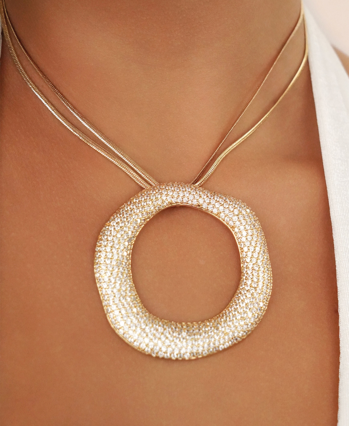 Ettika Open Circle Pave Necklace