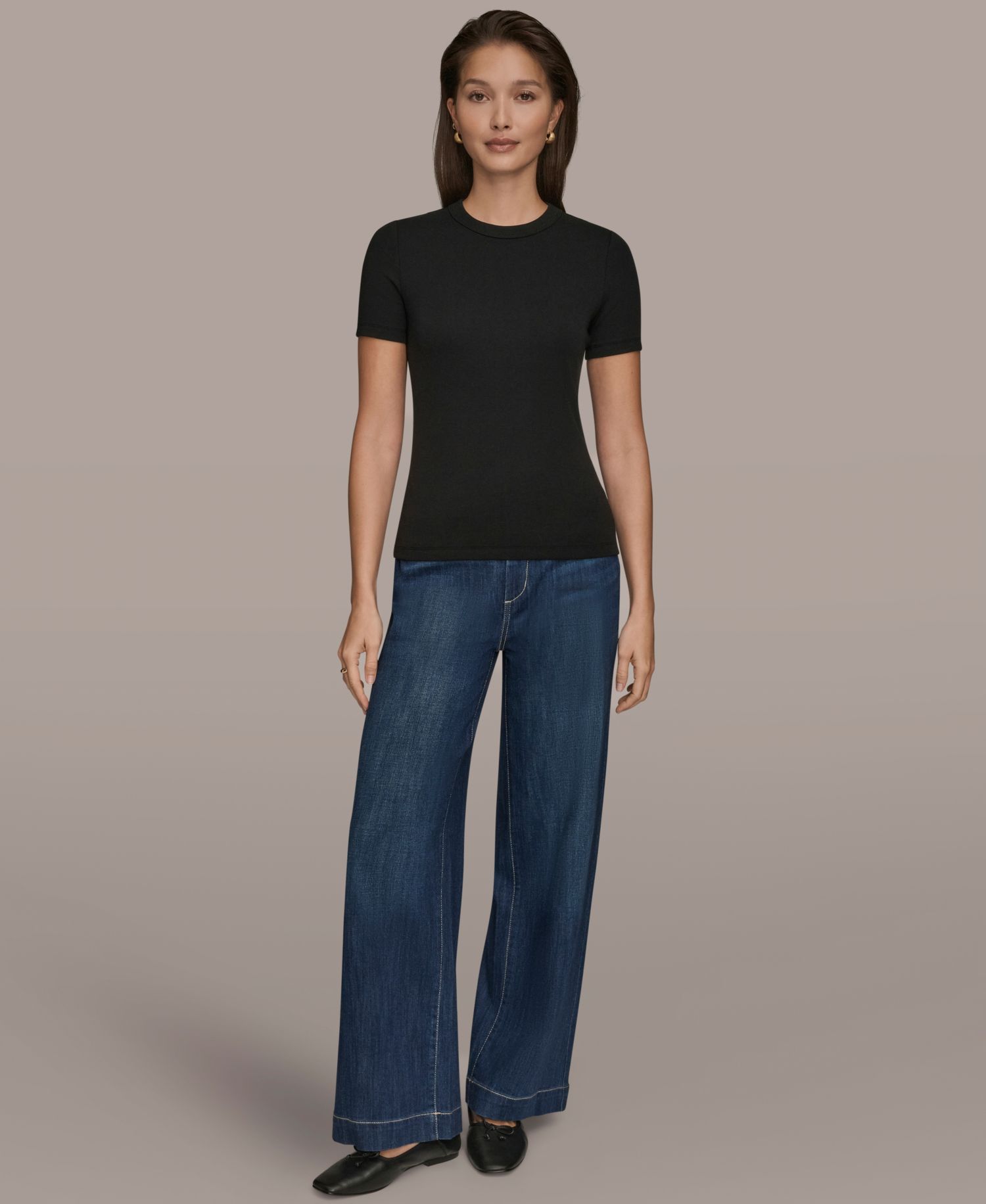 Women's Rib Short-Sleeve Crewneck T-Shirt