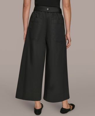 Women's High-Rise Self Belted Crop Pants