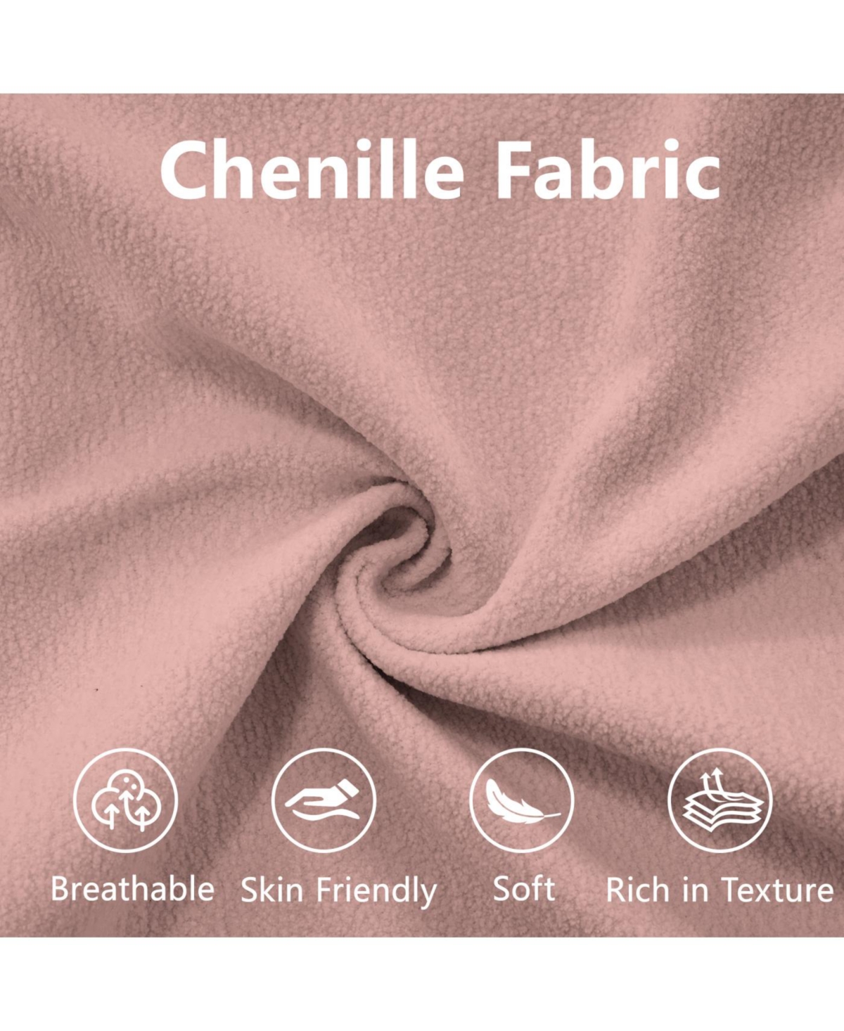 Streamdale Furniture Cloud Couch Chenille 2 Seater Sofa with Pillows and Ottoman, Pink