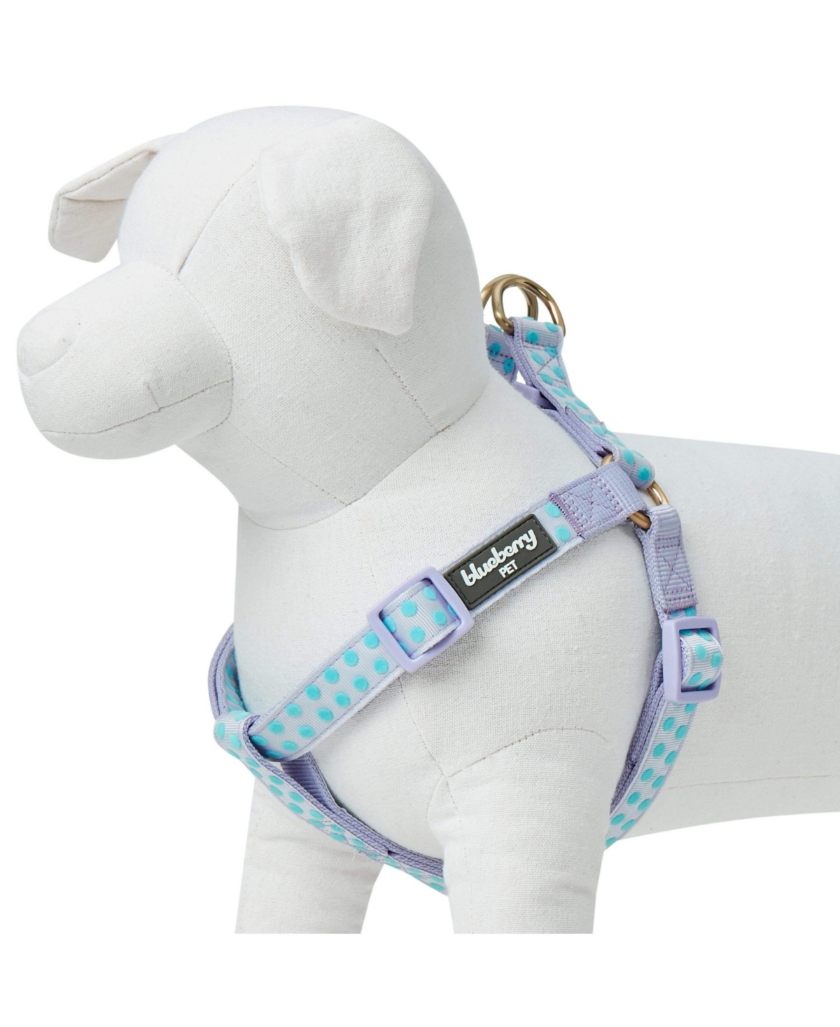 Blueberry Pet Velvety Polka Dot Dog Step-in Harness with with Bow