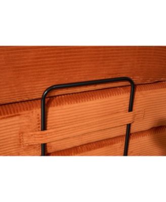 Streamdale Orange Corduroy Convertible Sleeper Sofa Bed with Pillow
