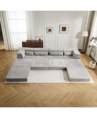 86" Modern Chenille 3-Seater Sofa with Rolled Arms & Wood Legs