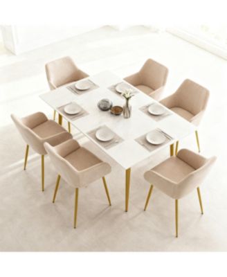 Streamdale Velvet Dining Chair Set (2-Piece) - Beige