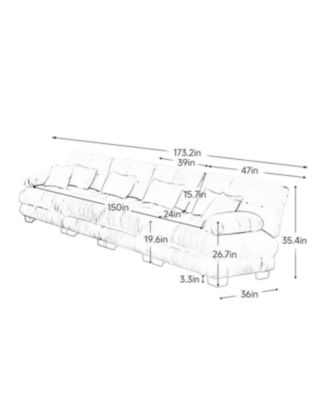 Streamdale 4-Seater Modular Chenille Sectional Sofa for Living Room