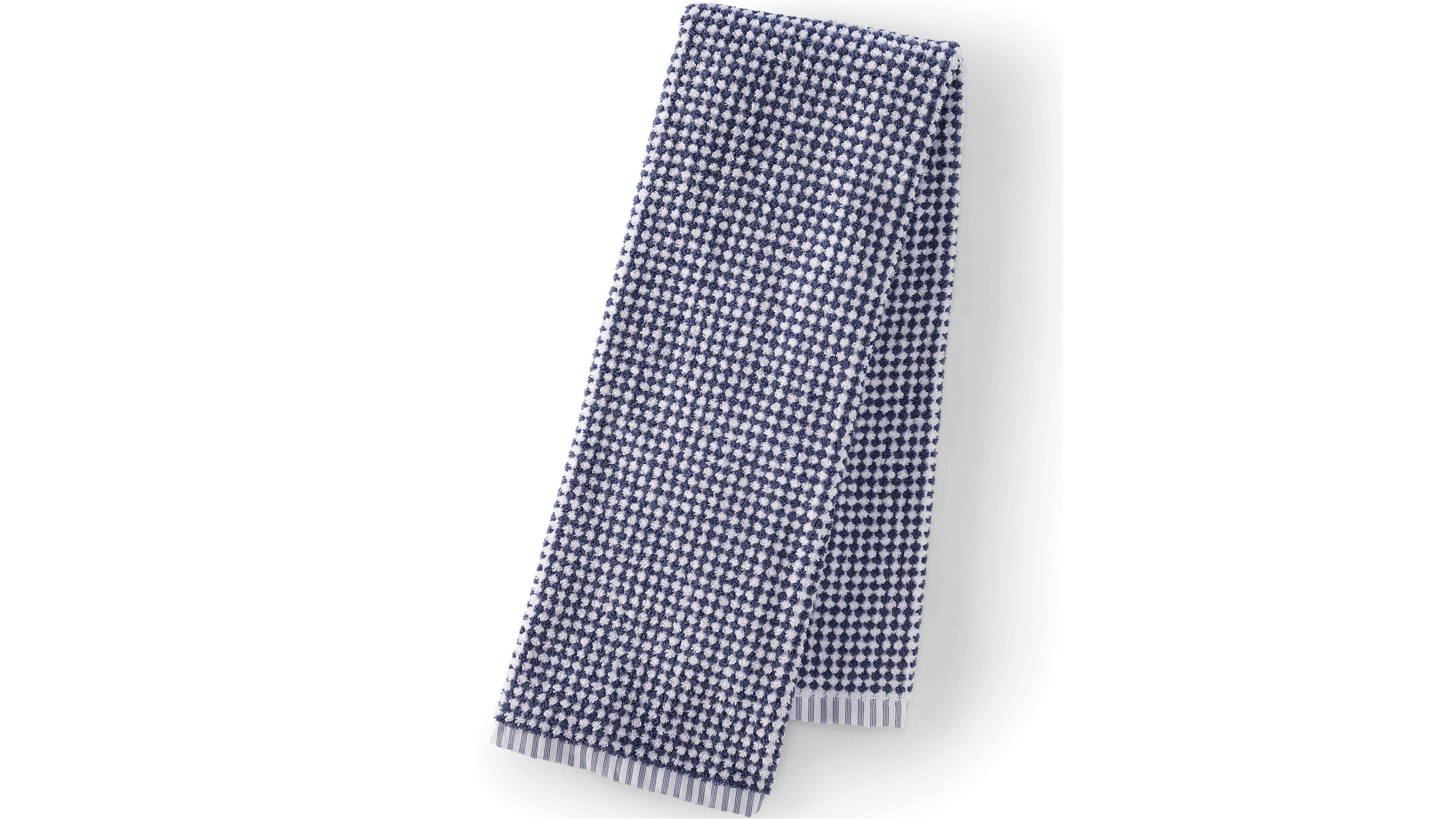 Lands' End Quick-Dry Cotton Textured Gingham Bath Towel