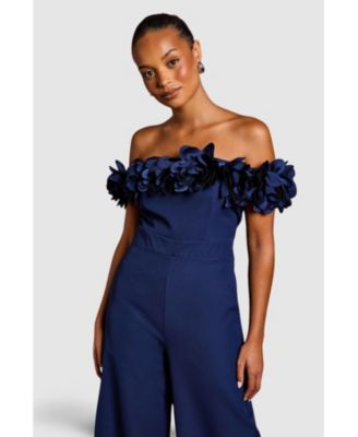 Women's 3D Flower Bardot Jumpsuit