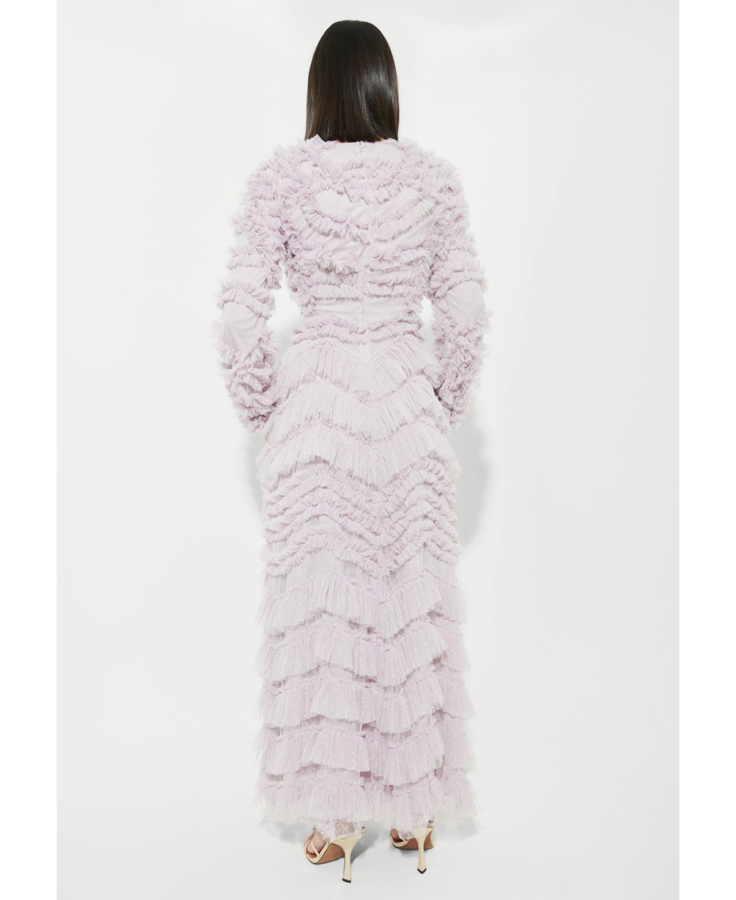 Women's Modest Ruffle Dress Maxi With Designer Sleeve