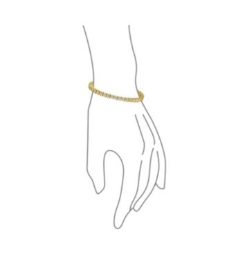 Round CZ Tennis Bracelet & Solitaire Stud Earrings Jewelry Set GoldPlated Sterling Silver