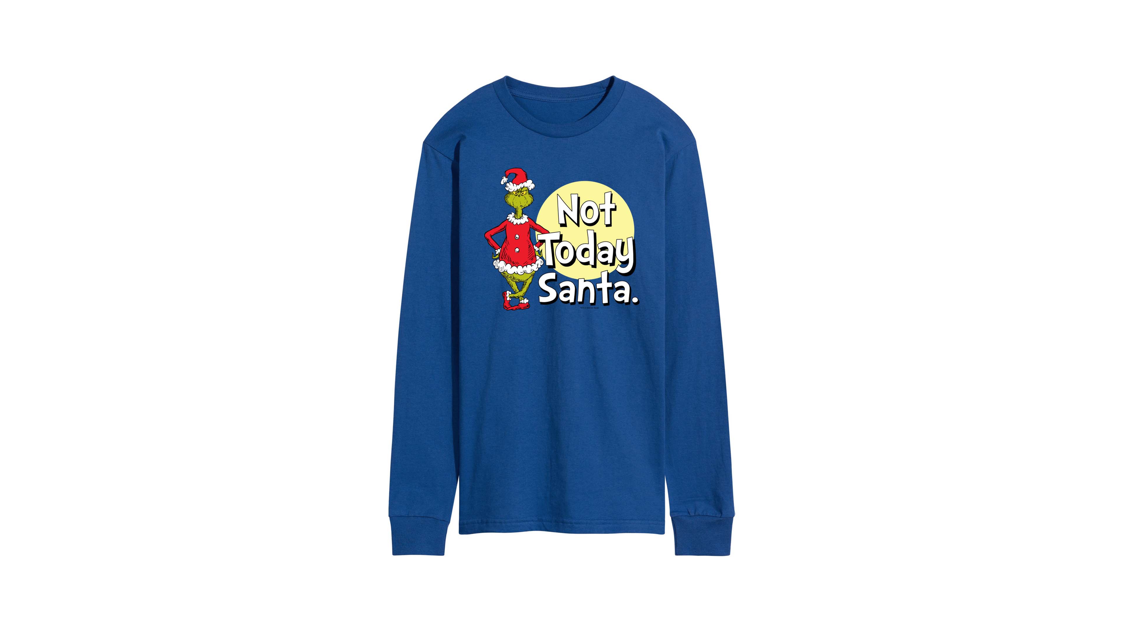 Airwaves Men's The Grinch Not Today Santa Long-Sleeve Graphic T-Shirt