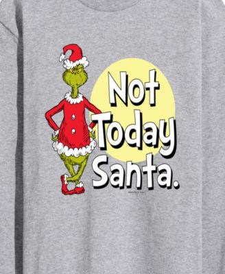 Men's The Grinch Not Today Santa Long-Sleeve Graphic T-Shirt