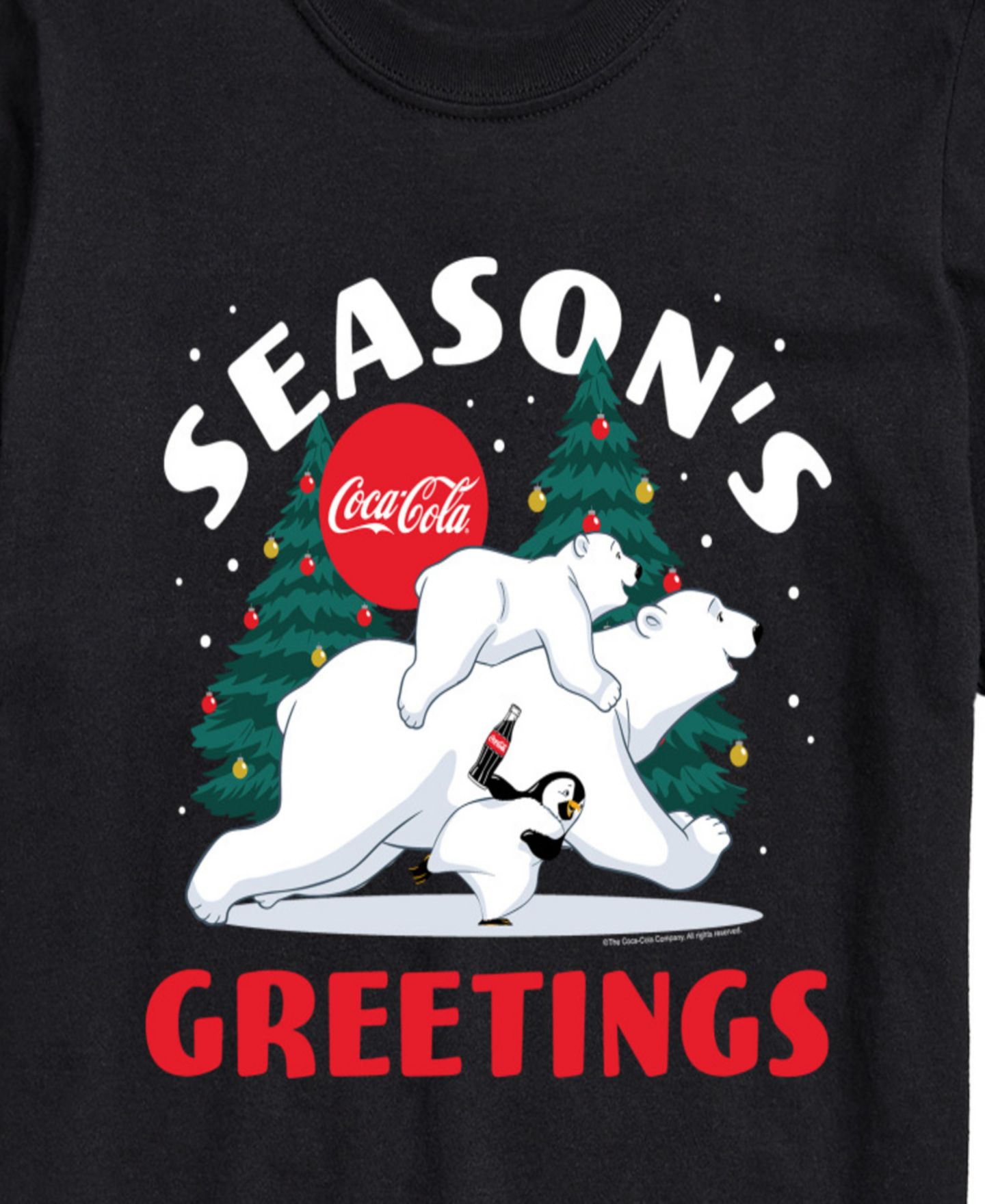 Мужская футболка AIRWAVES Coca-Cola Seasons Greetings Polar Bears Short-Sleeve Graphic, цвет: Чёрный — фото 3