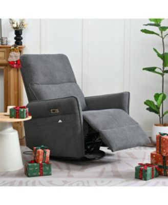 Streamdale 270 Power Swivel Rocker Recliner Chair for Adults, Electric Nursery Glider (Dark Gray