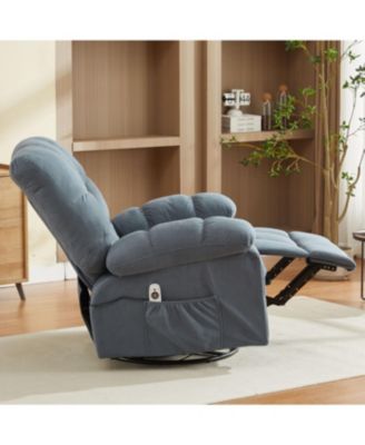 Streamdale Massage Swivel Recliner Chair with Vibration, Heating, USB Port