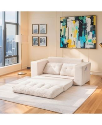 Streamdale Loveseat Sofa Bed with Memory Foam & Steel Frame - No Assembly, Convertible (Beige