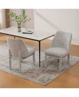 Streamdale Modern Minimalist Chenille Dining Chair Set (Set of 2) - White/Black