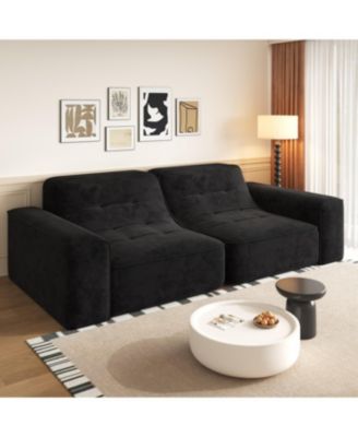 Streamdale Modern Modular Sectional Sofa - Black/Grey Chenille Fabric