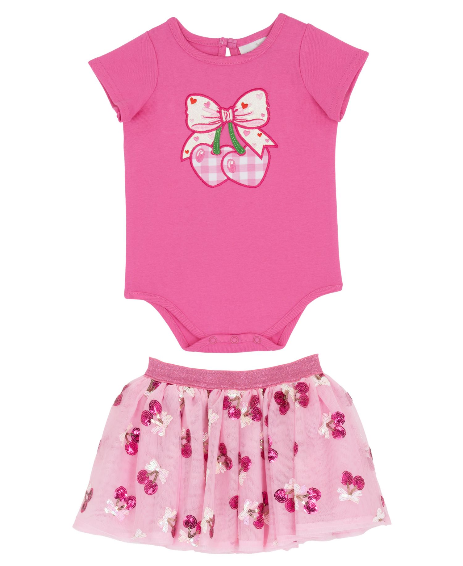 Baby Girls' Short-Sleeve Bodysuit and Tutu Skirt, 2-Piece Set