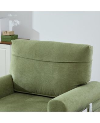 Streamdale Modern Minimalist Chenille Chaise Lounge Recliner Sofa with Wooden Legs & Storage Pockets