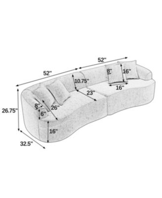 Streamdale Curved Lamb's Wool Modular Sectional Sofa - Gray