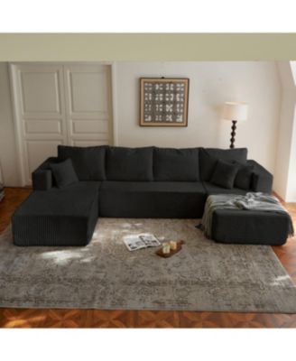 Streamdale Cloud Modular Sectional Sofa with Ottoman, Modern U Shaped Couch
