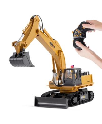 1:16 Kids' Play RC Excavators and Bulldozer Vehicles Toys with Metal Shovel/Spray/Lights/Sounds