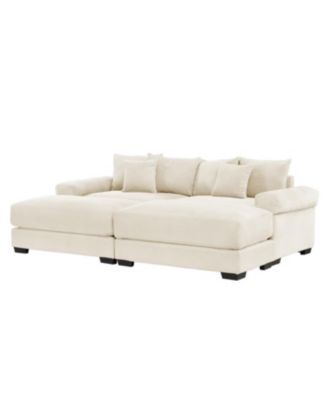 Streamdale Oversized Cloud Modular Sectional Couch with Ottoman, Cream