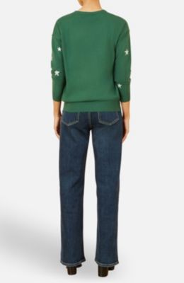 Women's Foil Star Print Relaxed Fit Sweater