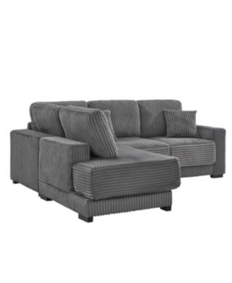 Streamdale 93" L-Shaped Sectional Sofa with Reversible Chaise Lounge (Grey
