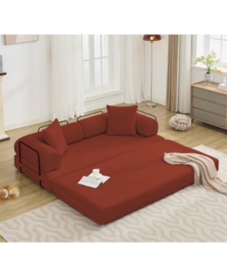 78.5" Folding Convertible Out Sleeper Sofa Bed, 5-in-1 DIY Combination Sofa