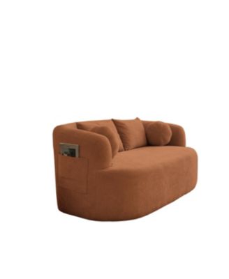 Sofa-in-a-Box Orange Memory Foam 2-Seater Couch, No Installation, Easy Transport
