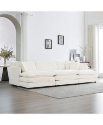 Comfortable Deep Seat Reversible Modular 6 Seater Sectional Sofa with Ottomans & Pillows