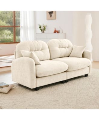 Streamdale Loveseat Cloud Chenille Sectional Couch, Tufted, Ergonomic, Easy Install, Beige