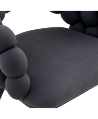 Streamdale Set of 2 Gray Velvet Dining Chairs with Black Legs