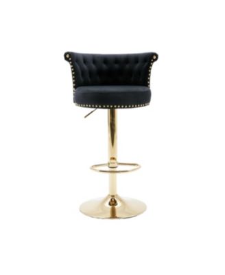 Streamdale Velvet 360 Rotating Bar Chair with Adjustable Height - Modern Kitchen Island Seating