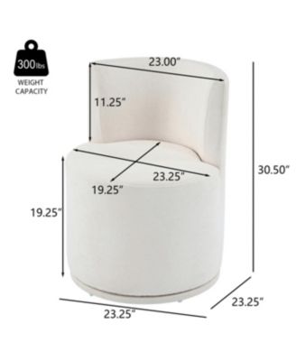 Streamdale Modern Swivel Upholstered Side Chair in Beige