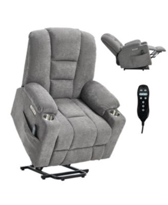 Streamdale Power Lift Recliner Chair with Massage, Heat, USB/Type C Ports, Light Grey
