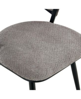 Streamdale Set of 2 Gray Velvet Dining Chairs with Black Legs