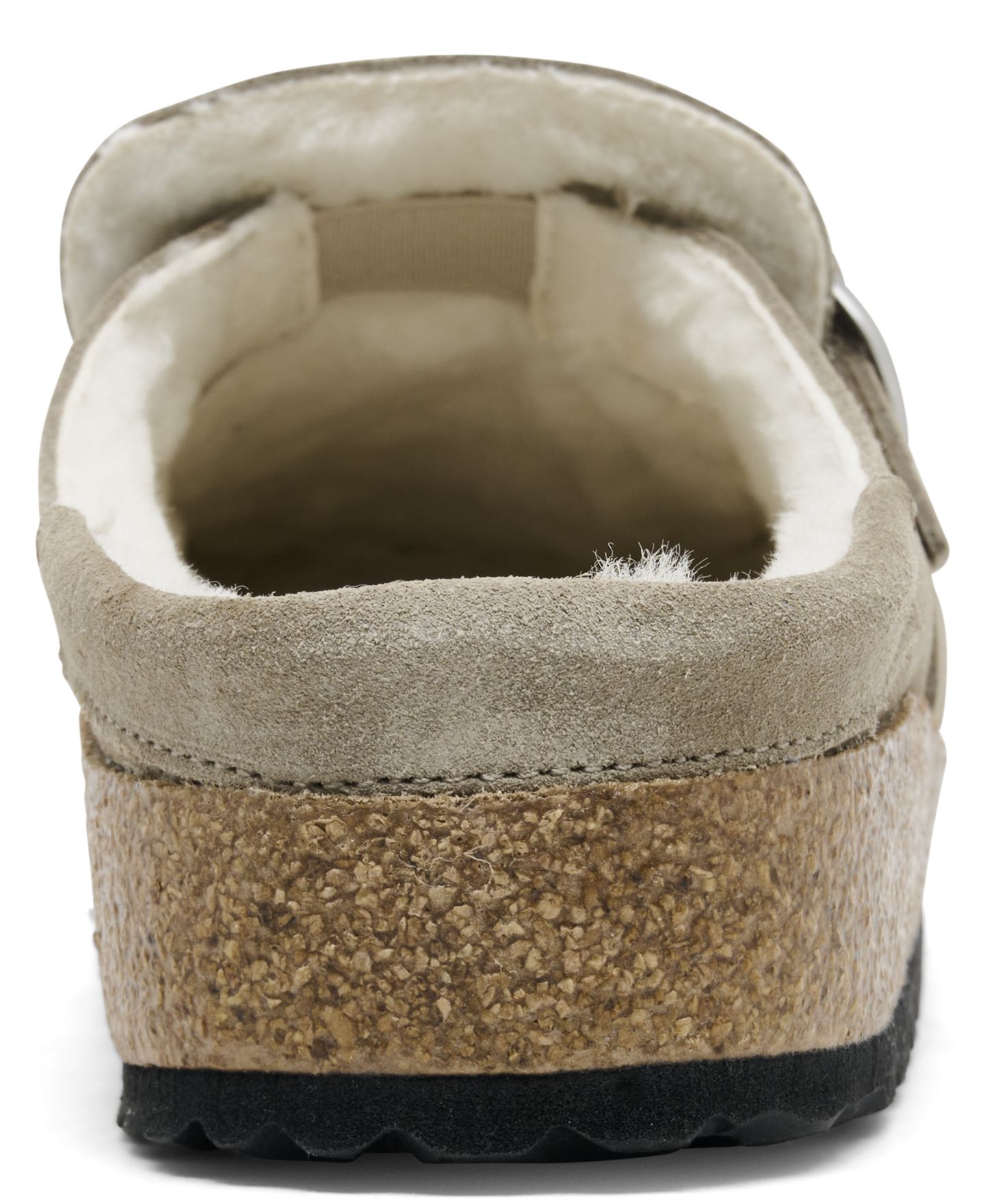 Женские сабо Birkenstock Buckley Shearling Suede Leather, цвет: Тёмный чайный — фото 9