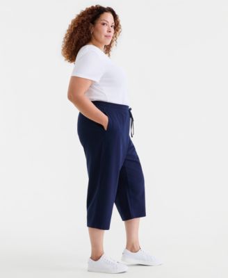 Plus Size Knit Pull-On Capri Pants, Exclusively at Macy's